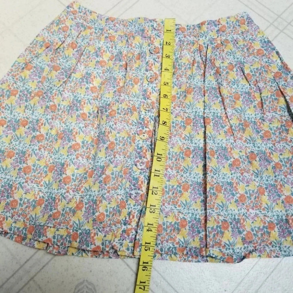 𝅺Free People Cottage Core Floral Button  Front Skirt Mini 4 - Picture 10 of 11